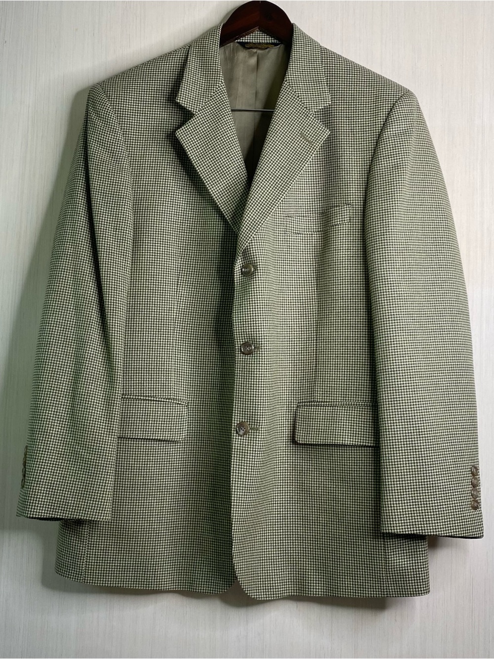 Brooks Brothers Men’s Houndstooth Wool Blend Sport Coat Blazer Tan/Black 42R